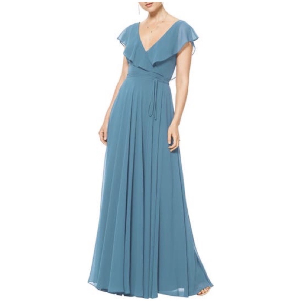 Ruffle Wrap Gown